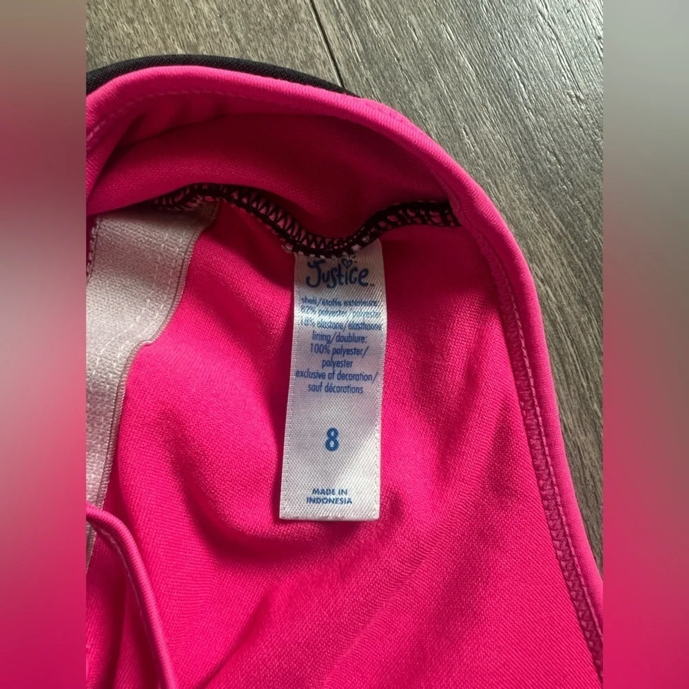 Justice rainbow logo swimsuit